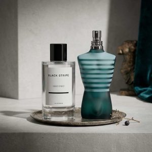 Black Stripe Isoconic next to Jean Paul Gaultiers Le Male
